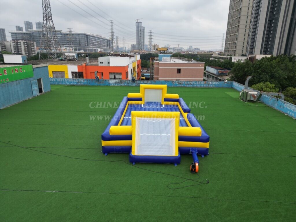 T11-4902 Yellow and Blue Color Scheme Inflatable Soccer Field