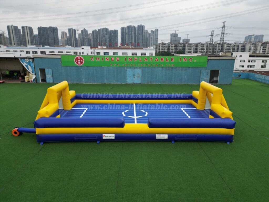 T11-4902 Yellow and Blue Color Scheme Inflatable Soccer Field