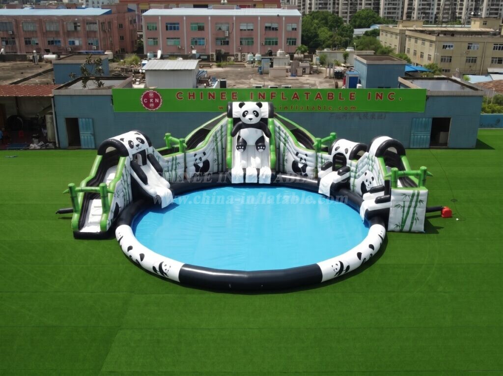 Pool2-740B Panda Theme Inflatable Water Park