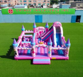 T2-8945 Barbie Themed Inflatable Castle Combo with Slide