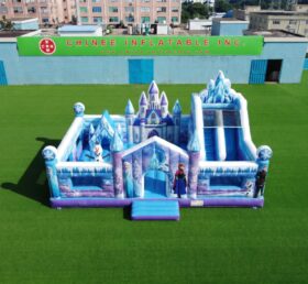 T2-8957 Frozen Ice Castle Inflatable Combo Bouncer with Slide