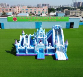 T2-8959 Frozen Theme Inflatable Castle Combo with Dual Slides