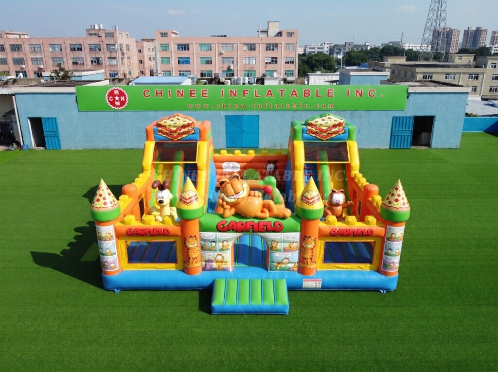 T2-8964 Garfield Inflatable Combo Bounce House with Dual Slides