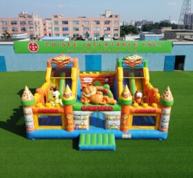 T2-8964 Garfield Inflatable Combo Bounce House with Dual Slides