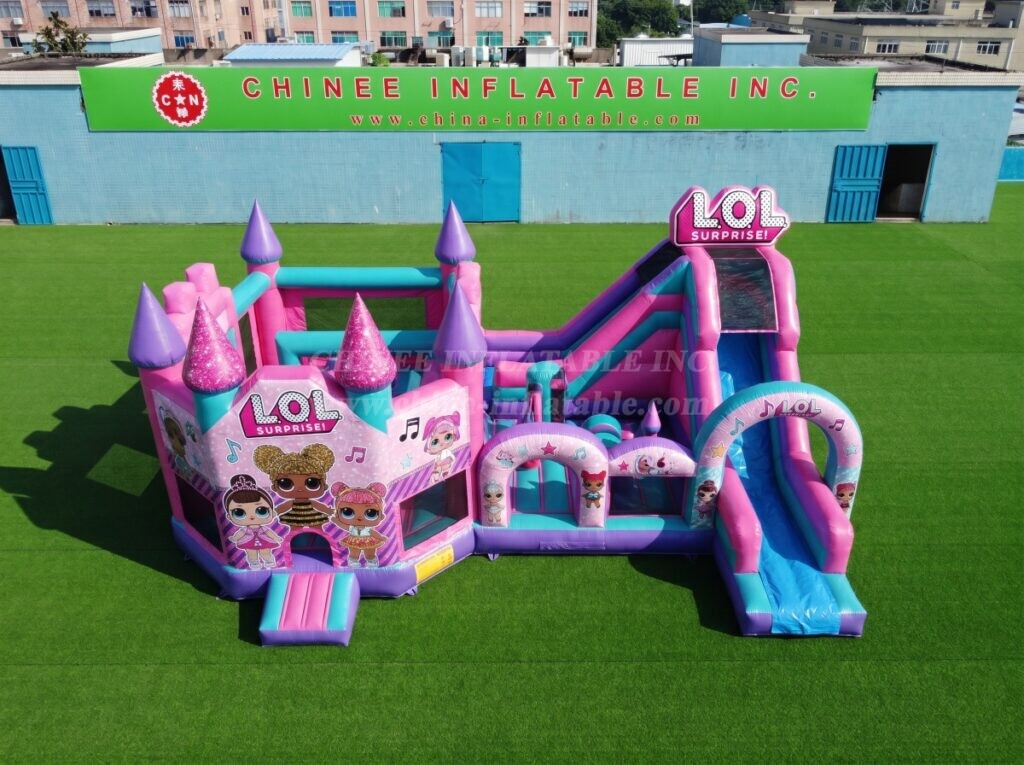 T2-8967 L.O.L. Surprise Inflatable Combo Bouncy Castle with Slide
