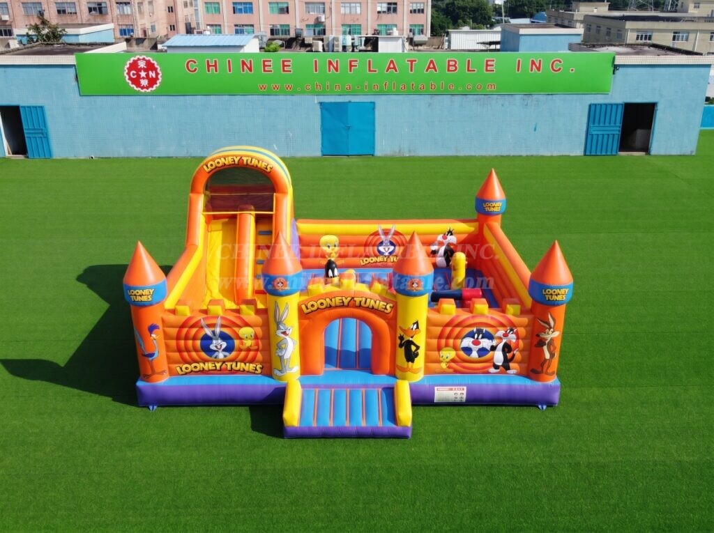 T2-8975 Looney Tunes Inflatable Combo Bouncy Castle with Slide