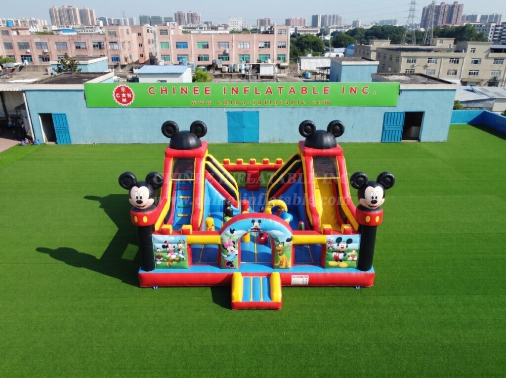 T2-8976 Mickey & Minnie Inflatable Combo Bouncer with Dual Slides