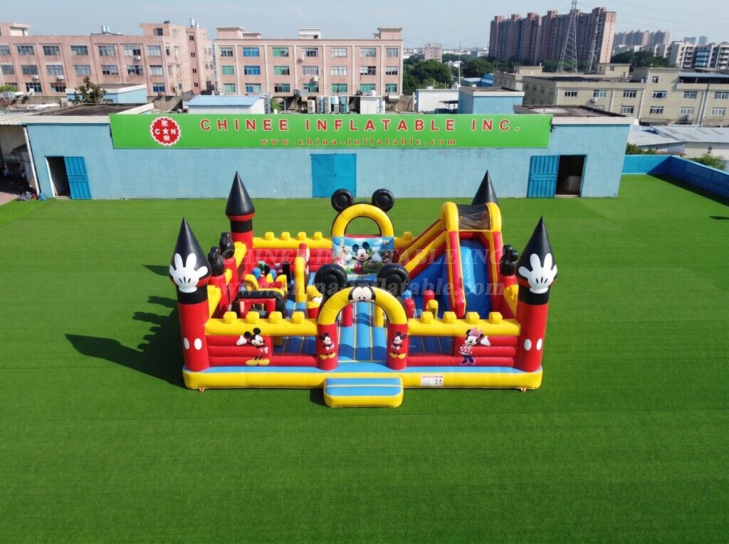 T2-8980 Mickey & Minnie Inflatable Combo Bouncer with Slide