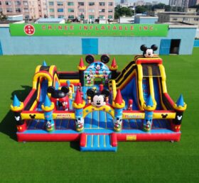 T2-8981 Mickey & Minnie Inflatable Combo Bouncy Castle with Slide