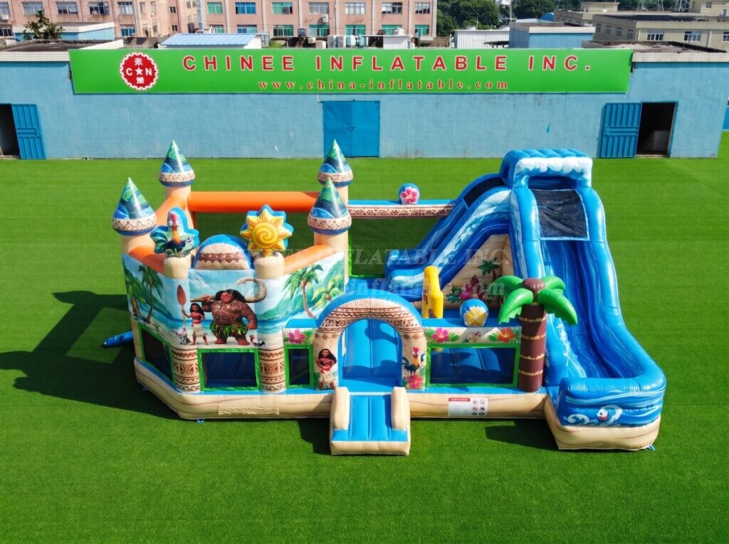 T2-8987 Moana Themed Inflatable Combo Bouncer with Slide