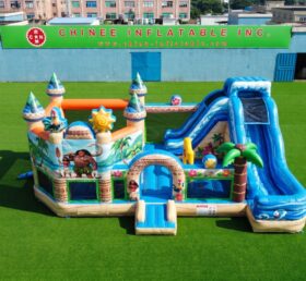 T2-8987 Moana Themed Inflatable Combo Bouncer with Slide