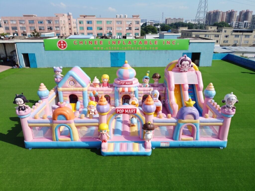T2-8994 POP MART Theme Inflatable Combo Bouncy Castle with Slide