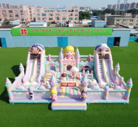 T2-8995 Pop Mart Theme Inflatable Combo Bouncy Castle with Dual Slides